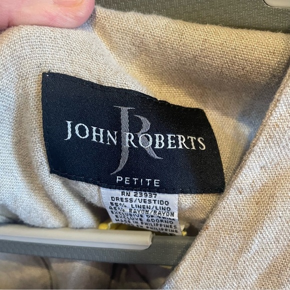 John Roberts Oatmeal Minimalist Lagenlook Linen Blend Maxi Sleeveless Sheath 12P - Picture 2 of 5